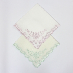 Embroidered border linen napkin